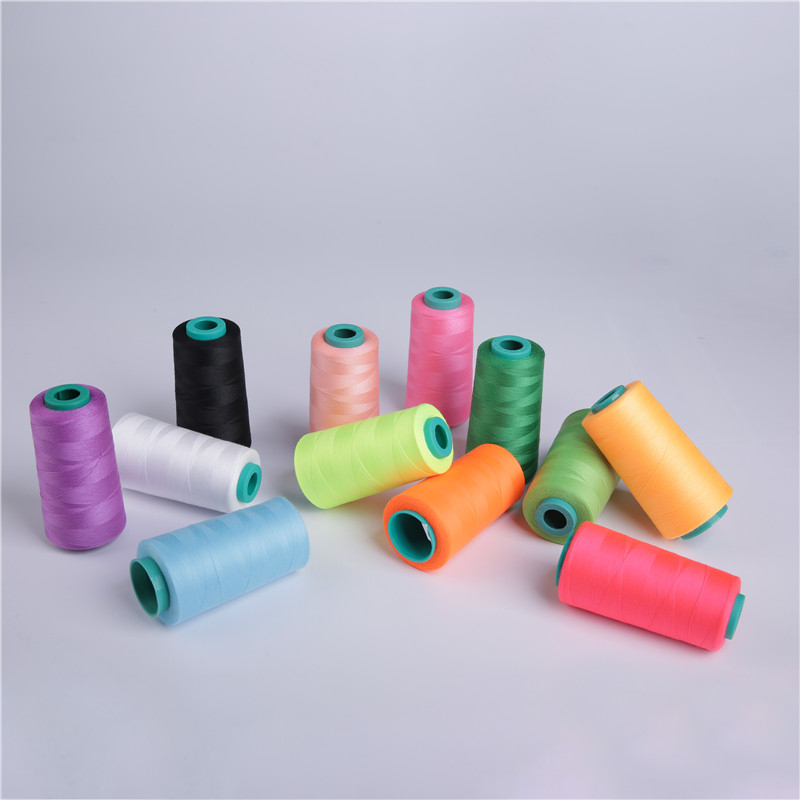 Spun polyester sewing thread