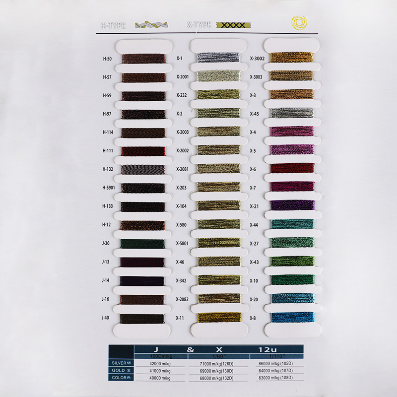 Metallic Thread Colour Card